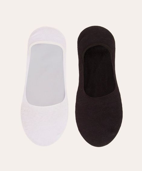 kit de 2 pares de meias invisíveis  multicor