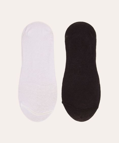 kit de 2 pares de meias invisíveis  multicor