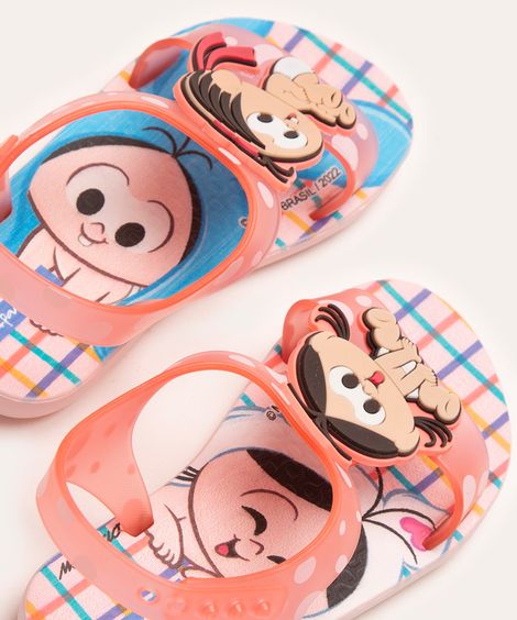 sandália infantil turma da mônica baby rosa