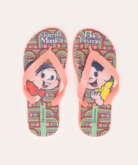 chinelo infantil ipanema turma da mônica rosa