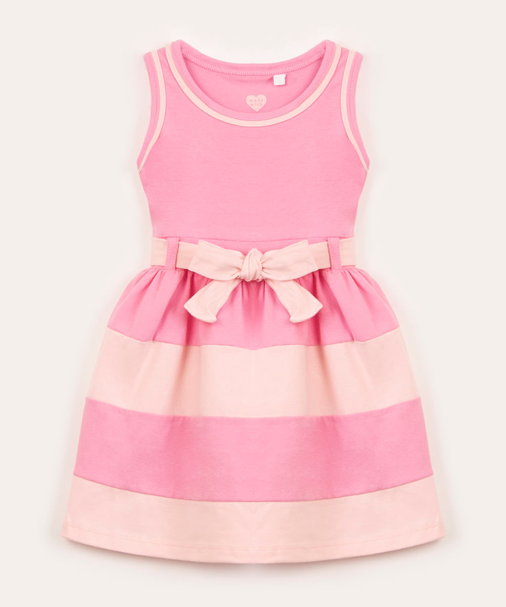 Vestido com faixa rosa, da C&A