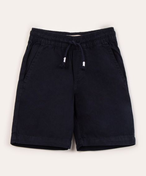 bermuda infantil de sarja com cordão azul