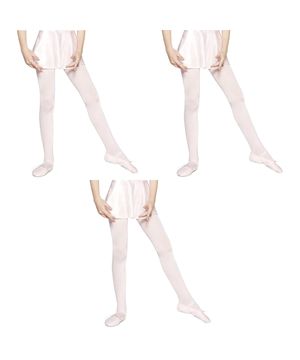 Kit 3 Meias-Calças Selene Ballet/Jazz Infantil Branco