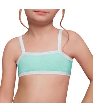 Kit Selene 1 Top + 2 Calcinhas Infantil Verde e Branco