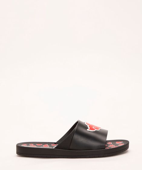 chinelo slide infantil naruto preto