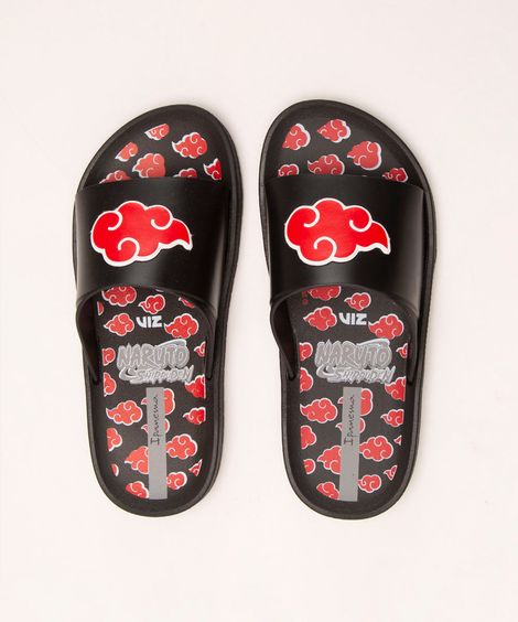 chinelo slide infantil naruto preto