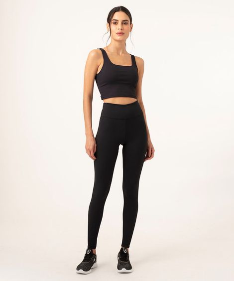 calça legging canelada esportiva preta