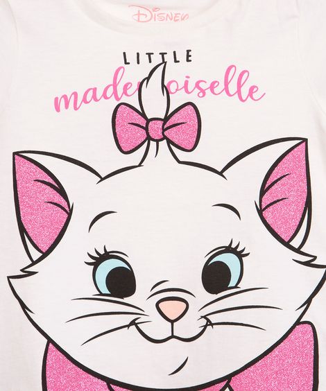 camiseta infantil manga curta marie glitter off white