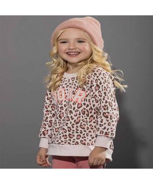 Conjunto Infantil Menina Moletom C/Molecotton Oncinha Rosa Serelepe