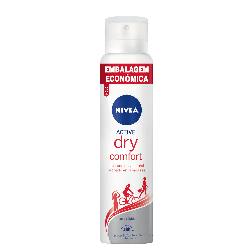 Desodorante Aerossol Dry Comfort 48h Nivea Active 200ml Embalagem Econômica  
