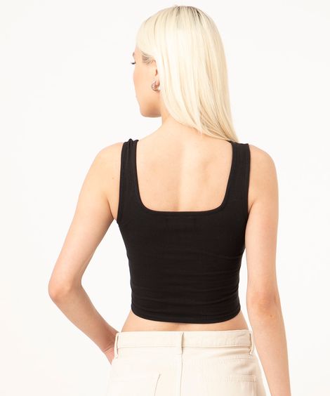 regata cropped corset alça larga preta