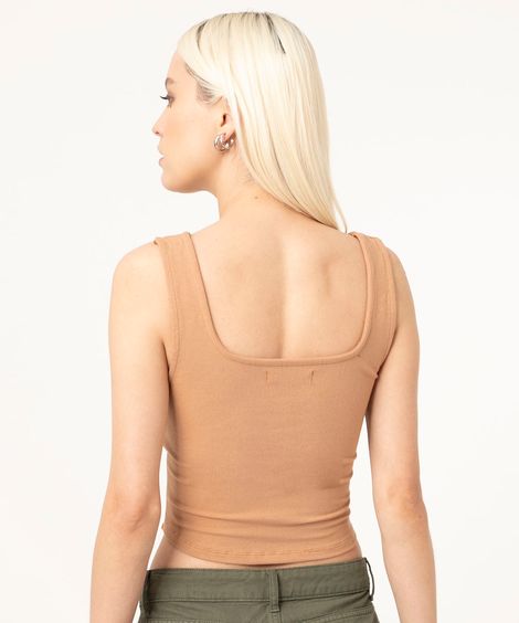 regata cropped corset alça larga bege