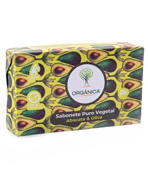 Sabonete Em Barra Vegetal Orgânica Abacate e Oliva 90g