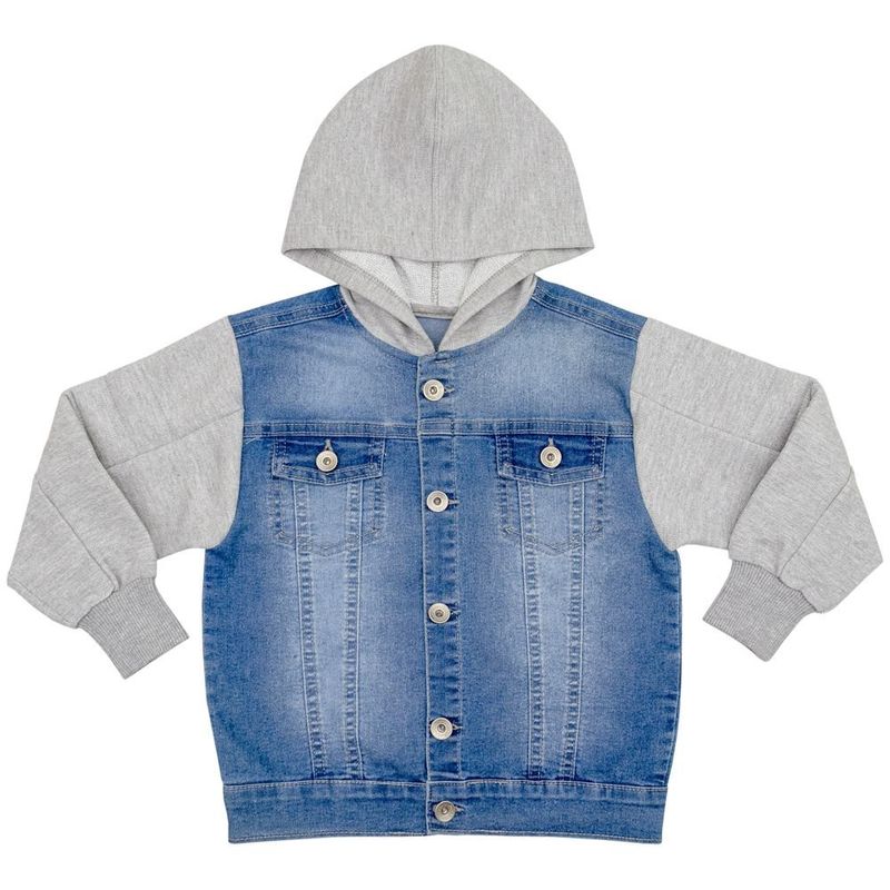 Jaqueta infantil jeans com sales moletom