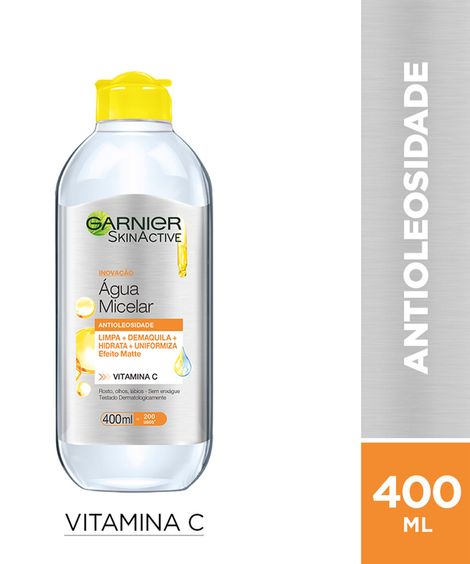 Água Micelar Garnier SkinActive Vitamina C Antioleosidade 400ml