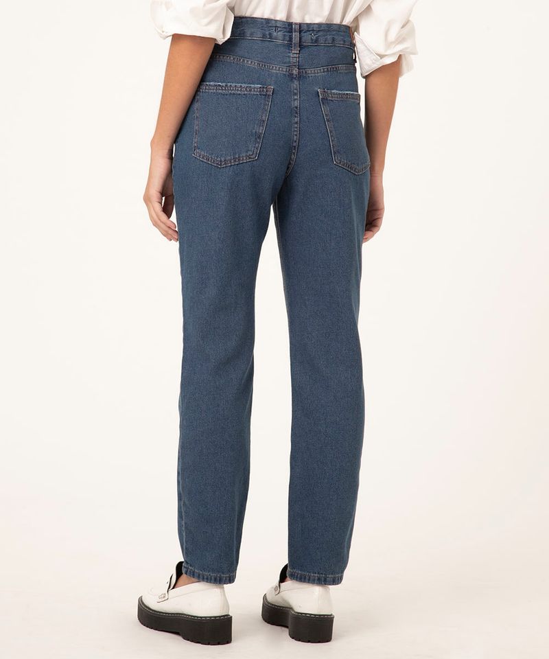 calça mom jeans cintura super alta preta - C&A