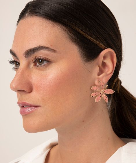 brinco de flor  dourado