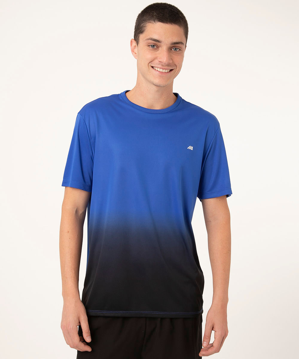 Remera Deportiva Basica Manga Corta Azul