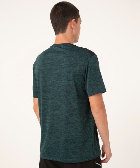 camiseta manga curta recortes esportiva verde