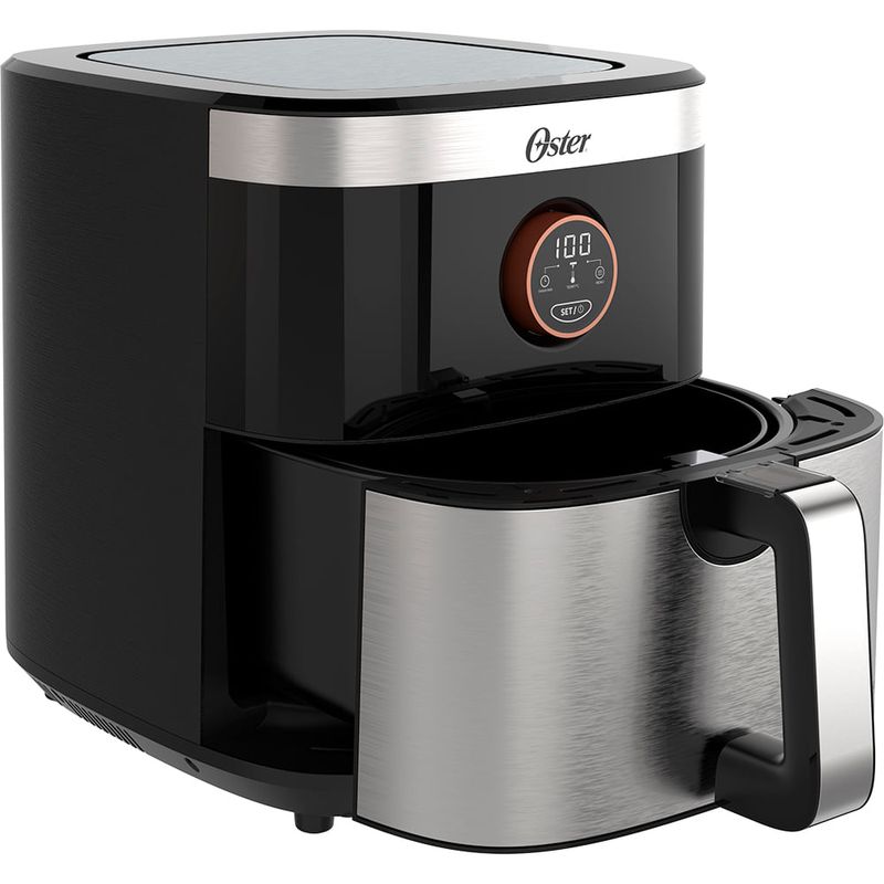 Fritadeira Elétrica Sem Óleo/Air Fryer Oster 2 Em 1 Black Inox 4