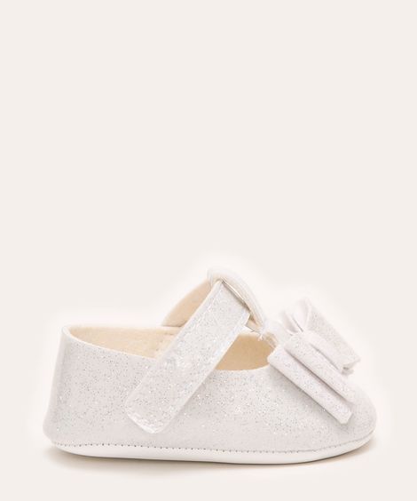 sapatilha infantil com glitter pimpolho branca