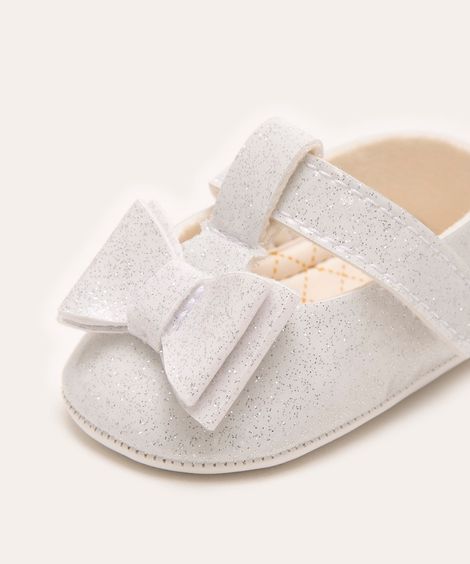 sapatilha infantil com glitter pimpolho branca