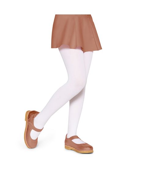 meia calça infantil de algodão lobinha branco