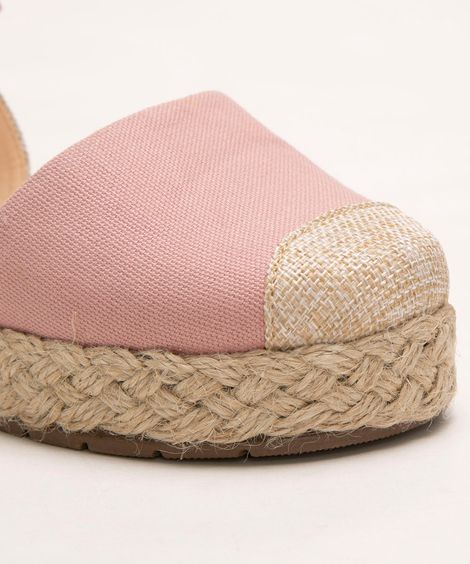 sandália flatform infantil com corda rosa