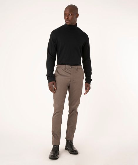 calça chino carrot de alfaiataria masculina cinza