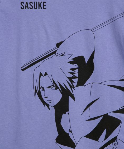 camiseta infantil manga curta sasuke naruto roxa