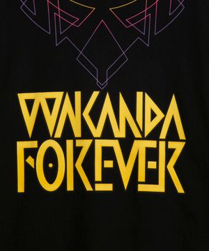 camiseta juvenil manga curta wakanda preta