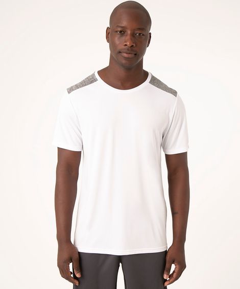 camiseta manga curta recorte esportivo branco