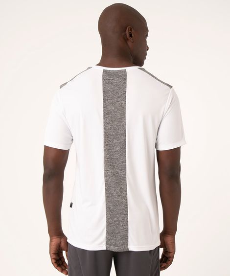 camiseta manga curta recorte esportivo branco