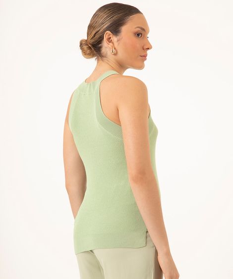 regata de tricô halter neck verde