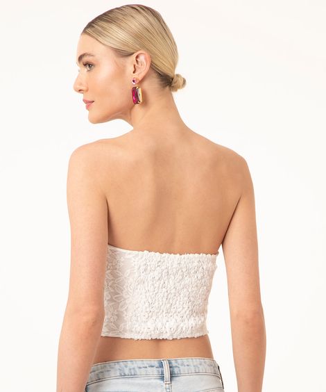 top corset de renda off white