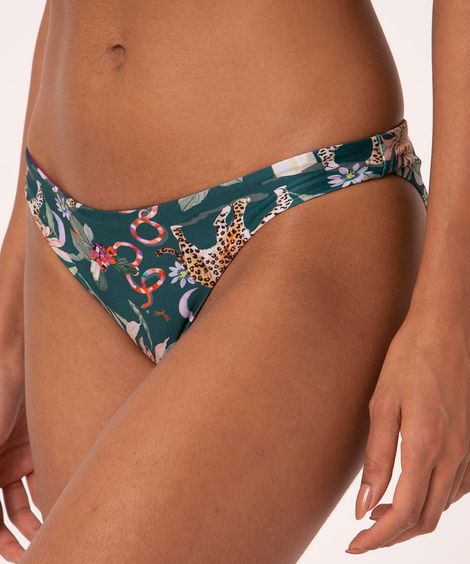 biquíni calcinha asa delta dupla face floresta com proteção uv50+ verde