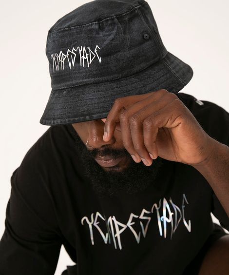 chapéu bucket hat marmorizado tempestade marvel o poder é nosso preto