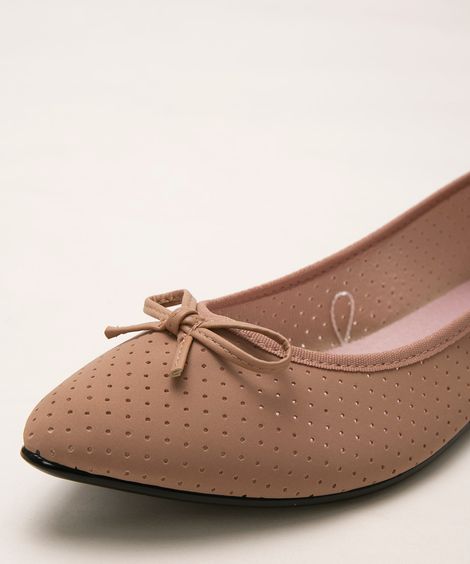 sapatilha de suede bico fino moleca rosê