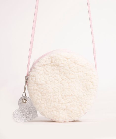 bolsa infantil redonda sherpa off white
