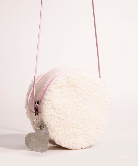bolsa infantil redonda sherpa off white