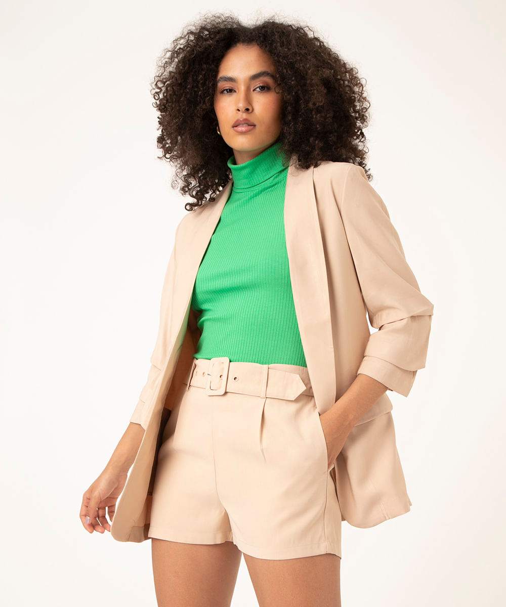 Short de viscose com cinto, da C&a