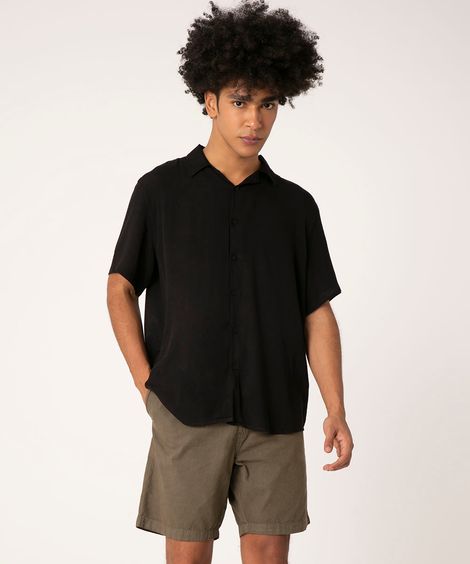 bermuda jogger de sarja com cordão verde militar