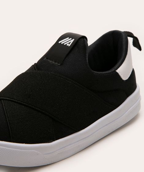 tênis infantil com elástico preto