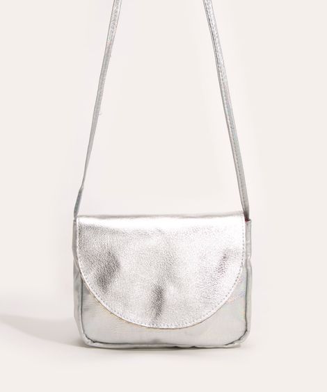 bolsa infantil crossbody holográfica multicor