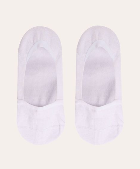kit de 2 pares de meias invisíveis branco