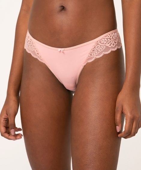 calcinha biquíni renda rosa