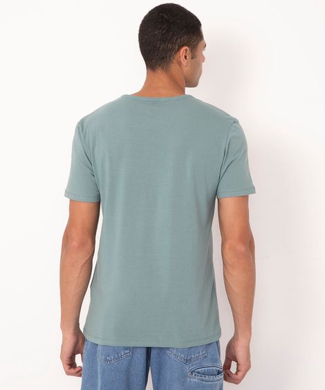 camiseta slim básica manga curta - petroleo