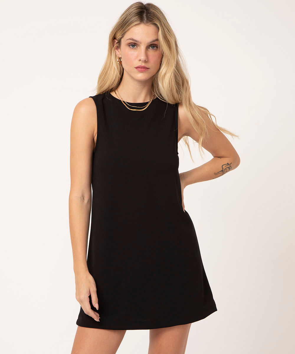 Vestido curto preto, da C&A