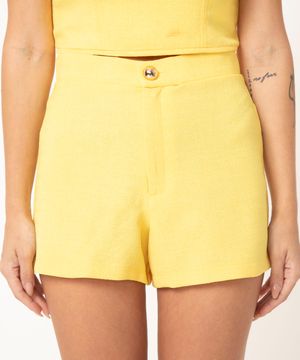 short de tweed alfaiataria amarelo