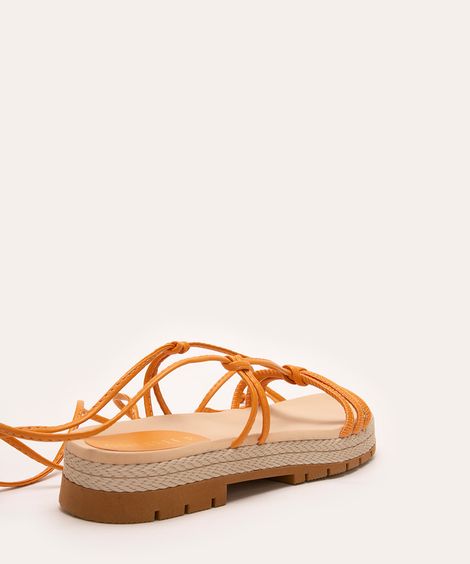 rasteirinha com amarração texturizada oneself laranja